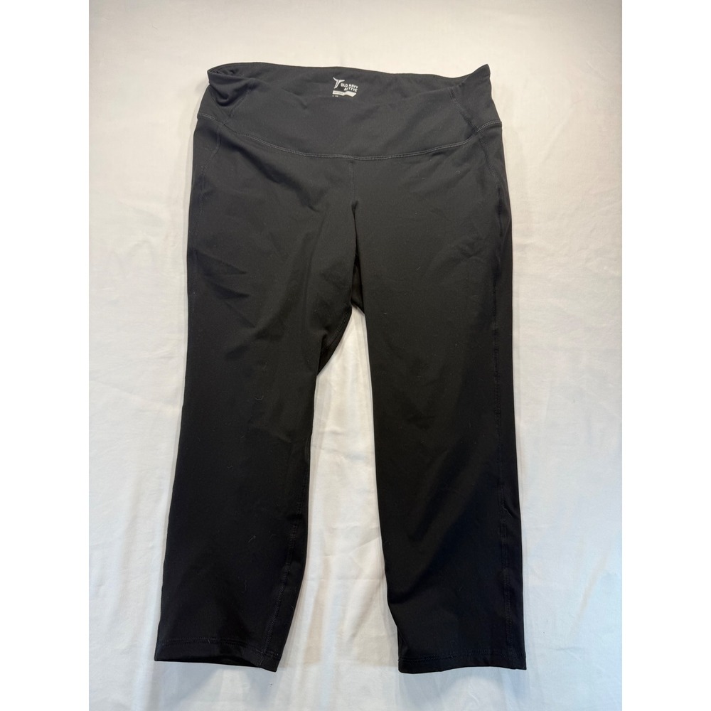 Old Navy Active Womens XL Black Go-Dry Fitted Cropped Leggings Athletic Pants